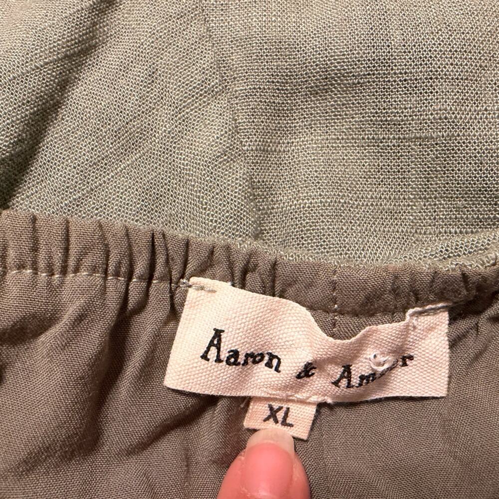 Aaron&Amber Linen Olive Green Jumpsuit View 3